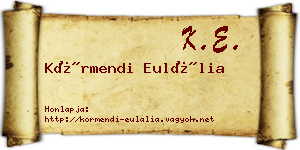 Körmendi Eulália névjegykártya